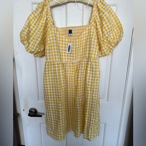 BNWT Yellow Gingham Midi Dress